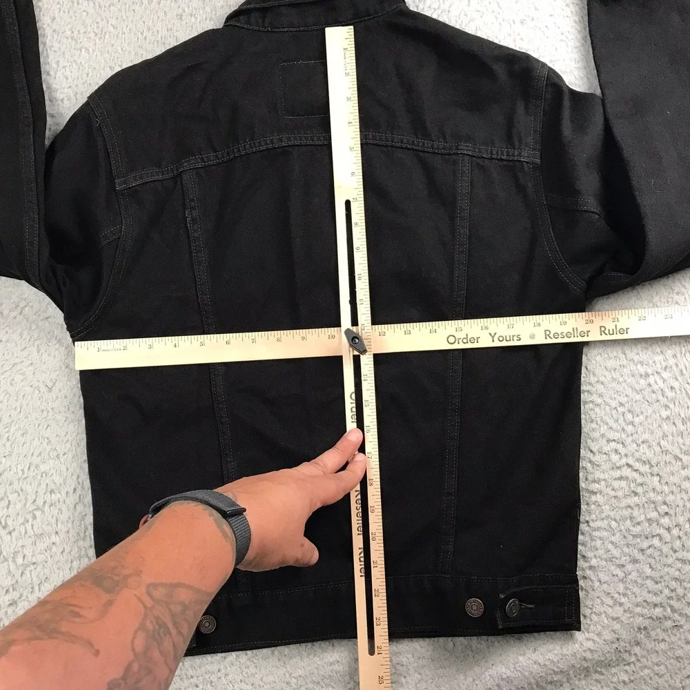 Levis 70507 Relaxed Fit Denim Trucker Jacket Mens S Black Button Up Coat